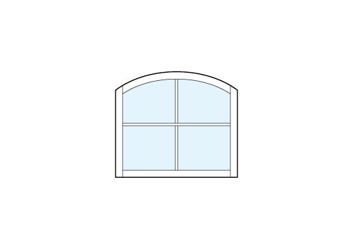 arch top front entry square custom transom window with cross true divided lites