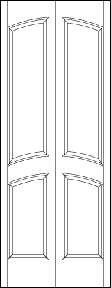 2-leaf bi-fold interior custom panel doors with two arched central sunken panels