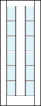 interior modern french doors with wooden center vertical divider with two side glass panels and true divided lites
