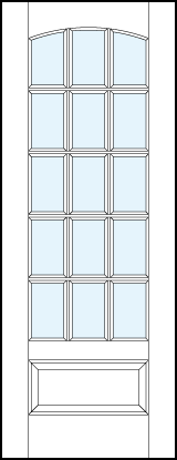 interior french style glass doors with 15 section square true divided lites design and arch top