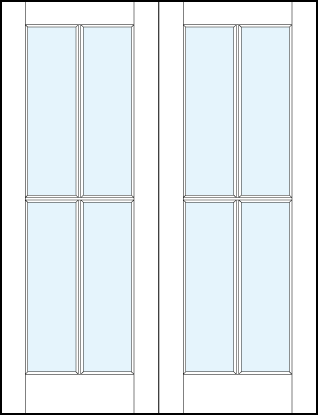 pair of interior glass french doors with center cross true divided lites