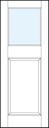 interior glass panel doors to top with large rectangle bottom raised panel