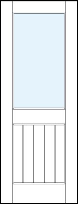 interior glass panel doors with glasstop panel and small raised bottom panel with vertical slats