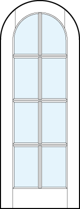 radius top custom interior glass french doors with eight true divided lites