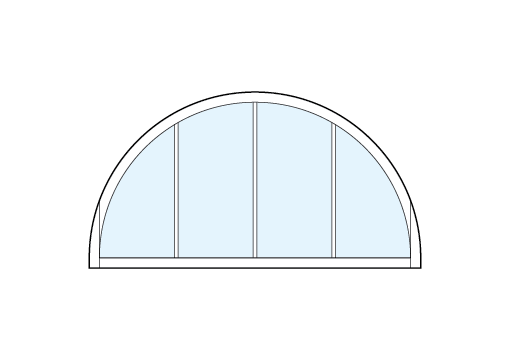 radius top front entry modern transom windows with four vertical true divided lites