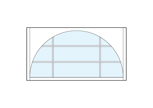 rectangle front entry craftsman style transom windows with true divided lites between nine glass panels and radius arch