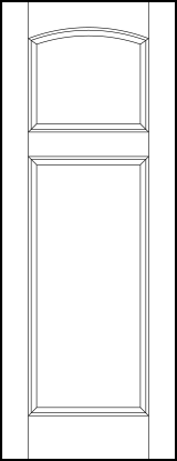 stile and rail interior door with top square with curved arch and bottom rectangle sunken panels