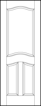 interior flat panel door with parallel bottom rectangle and top large rectangle sunken arched panels