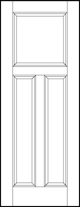 interior flat panel door top sunken square and two tall vertical sunken rectangles
