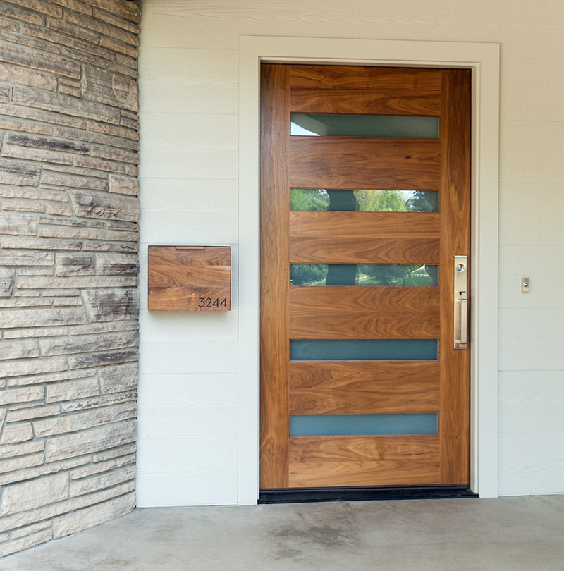 Exterior wood door