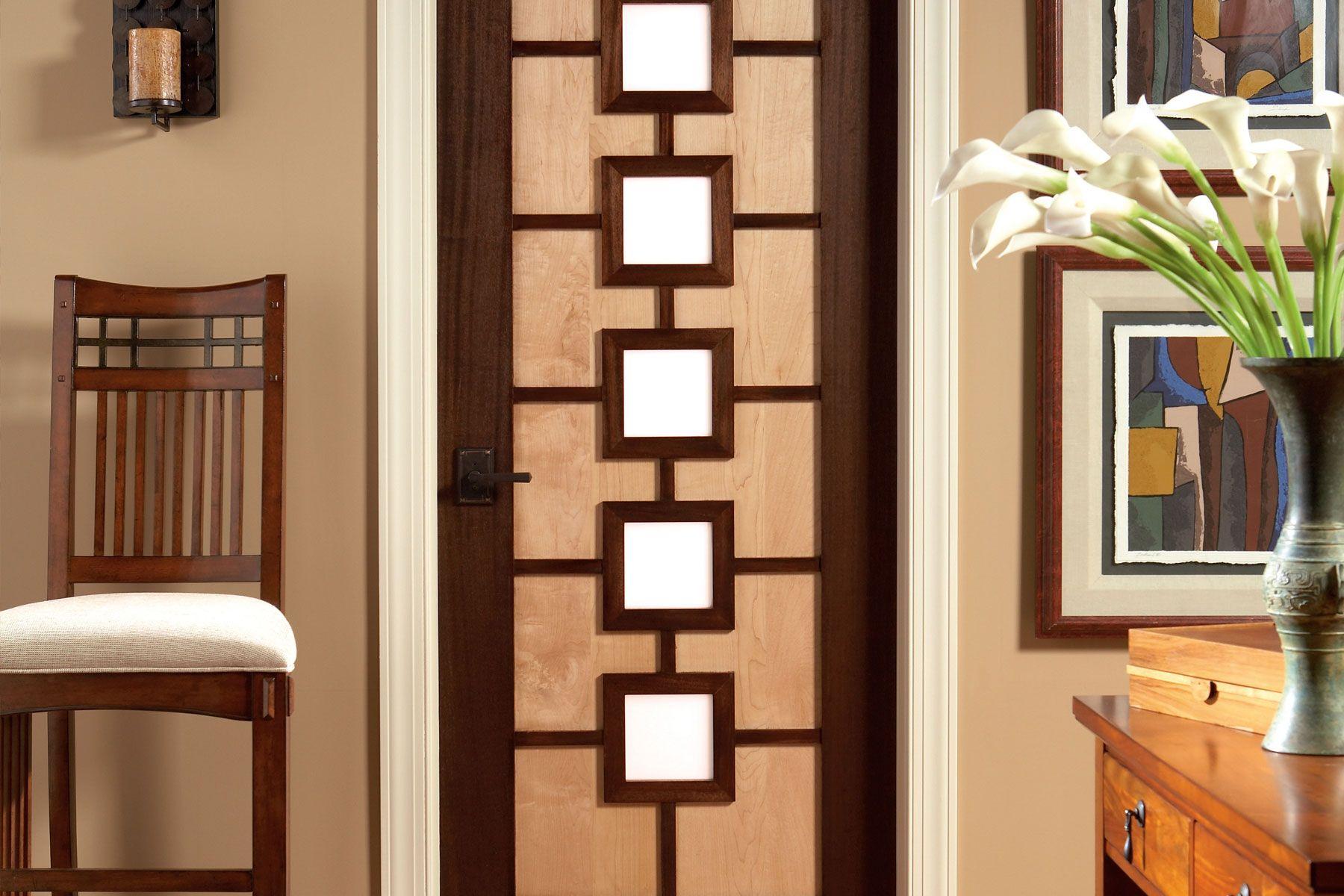 creative interior doors with five square center glass inserts