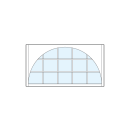 front entry modern transom windows with fifteen square glass panels divided by true divided lites and half circle top