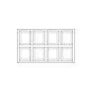 rectangle front entry transom window replacement with eight square wood panels in two rows