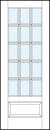 interior french style doors with glass panel and 15 section square true divided lites and bottom raised panel