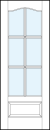 custom interior glass french doors with six true divided lites, cathedral top and raised bottom panel