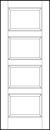 interior flat panel door with four equal sized rectangle sunken panels
