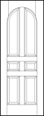 custom panel interior doors with six vertical sunken panels and half circle top arch