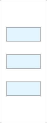 TMFG3011 flush door with three wide inset glass panels