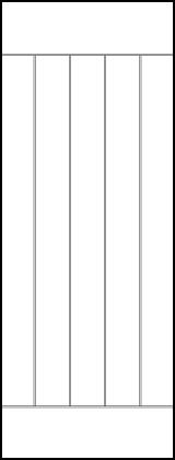 interior door with five vertical planks and top and bottom rail