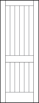 stile and rail interior door with two plank panels