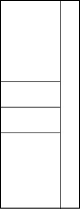 horizontal panel door front entry with three horizontal kerf cuts in the center door and one vertical cut on right edge