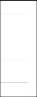 horizontal panel door front entry with four tall kerf cuts with two near edges and two center cuts & right vertical