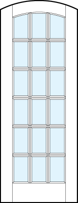 arch top front entry glass french doors with 18 true divided lites and slight curved top arch