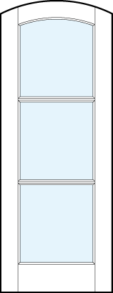 arch top modern interior french doors with three horizontal true divided lites