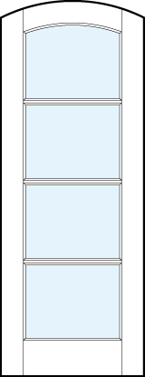 arch top interior glass french doors with four horizontal true divided lites