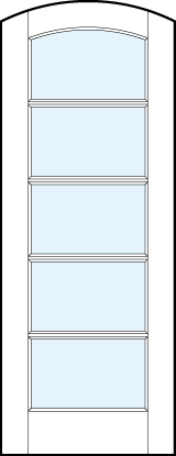 arch top modern interior glass french doors with five horizontal true divided lites