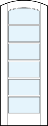 arch top glass center modern interior french doors with six horizontal true divided lites