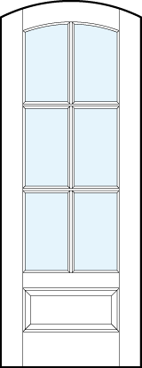 arch top custom front entry glass french doors with six true divided lites and bottom panel