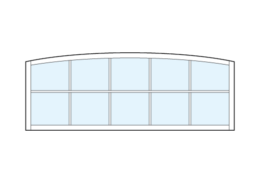 arch top front entry modern transom windows with cross true divided lites creating ten sections