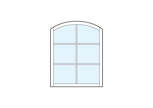 arch top vertical front entry craftsman style transom windows with six glass panes true divided lites