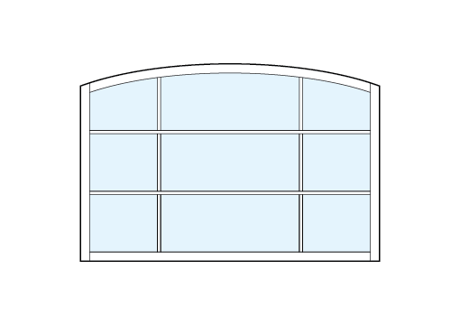 arch top rectangle front entry craftsman style transom windows with true divided lites between nine glass panels