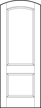 curved arch top stile and rail interior door with top sunken rectangle and bottom sunken square with curved top arch