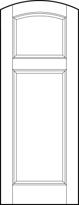 curved arch top stile and rail interior door with top square with curved arch and bottom rectangle sunken panels