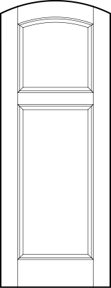 curved top stile and rail interior door with top square with arch and large bottom rectangle sunken panels