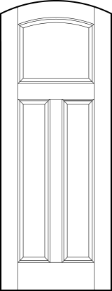 curved arch top interior flat panel door with curved top square and sunken vertical tall bottom rectangles