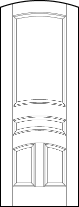 curved top stile and rail interior wood doors with four arched sunken panels