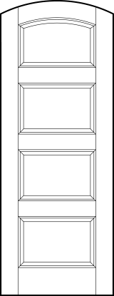 curved arch top stile and rail interior wood doors with four equal sized sunken panels