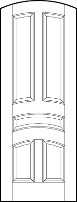 curved arch top stile and rail front entry wood doors with five curved arch sunken panels