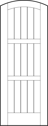 curved arch top v groove front entry doors with barn style look with 15 vertical slat and four horizontal look