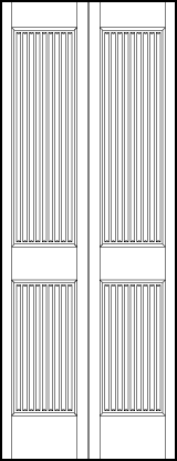 2-leaf bi-fold stile and rail art deco custom interior doors with two vertical tambour panels