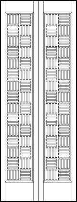 2-leaf bi-fold custom art deco basket weave tambour interior door