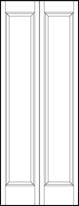 2-leaf bi-fold front entry custom panel doors with sunken central rectangle panel