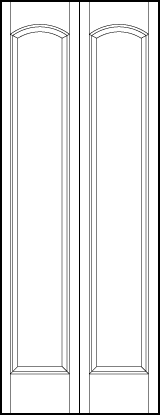 2-leaf bi-fold interior custom panel doors with sunken central rectangle panel and slight top arch