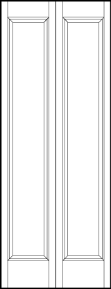 2-leaf bi-fold front entry custom panel doors with two sunken central rectangle panels