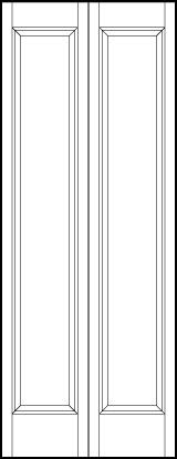 2-leaf bi-fold stile and rail interior door with three tall sunken vertical rectangles