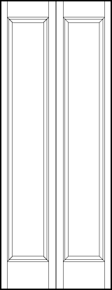 2-leaf bi-fold stile and rail interior wood doors with tall central rectangle sunken panel 